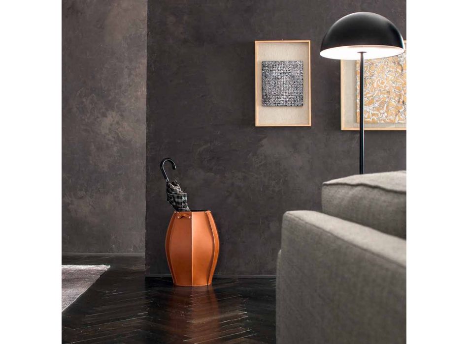 Audrey umbrella stand with modern design in leather, made in Italy Viadurini