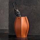 Audrey umbrella stand with modern design in leather, made in Italy Viadurini