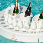 Swim-up bar Trona faux leather white nautical and plexiglass Viadurini