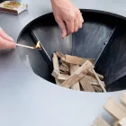 Wood-burning Garden Barbecue with Worktop and Plate for Cooking – Giorgione Viadurini