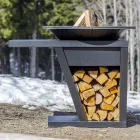 Wood-burning Garden Barbecue with Worktop and Plate for Cooking – Giorgione Viadurini