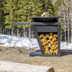 Wood-burning Garden Barbecue with Worktop and Plate for Cooking – Giorgione Viadurini