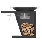 Wood-burning Garden Barbecue with Worktop and Plate for Cooking – Giorgione Viadurini