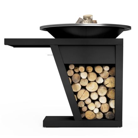 Wood-burning Garden Barbecue with Worktop and Plate for Cooking – Giorgione Viadurini
