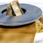 Wood Burning Barbecue With Cooking Plate And Wood Holder Compartment – Ferran Viadurini