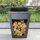 Wood Burning Barbecue With Cooking Plate And Wood Holder Compartment – Ferran Viadurini