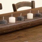 Wax boat with brown or ivory candles included Made in Italy - Ludvig Viadurini