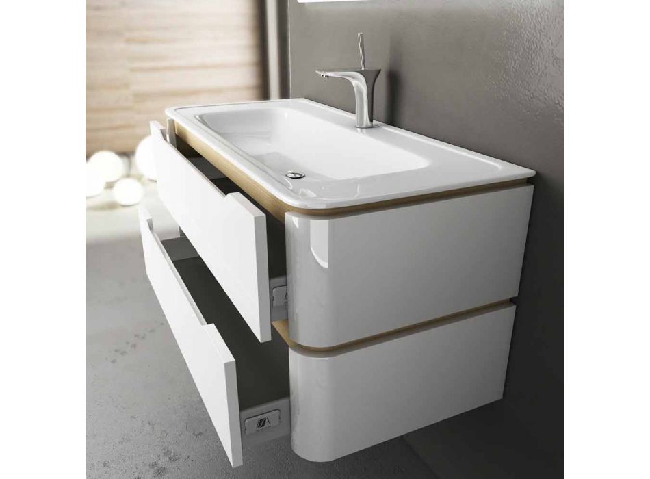 Modern design suspended sink base 85x55x55cm Arya lacquered wood Viadurini