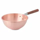 Hand Tinned Copper Bastardella with Wooden Handle 26 cm - Giampiero Viadurini