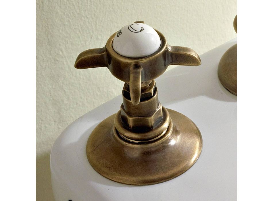 3 Hole Bidet Mixer with Internal Brass Delivery and Butterfly Handles - Miriano Viadurini