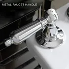 3 Hole Basin Mixer with Classic Style Levers in Handcrafted Brass - Noriana Viadurini