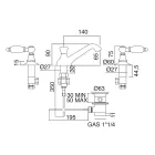 3 Hole Basin Mixer with Classic Style Levers in Handcrafted Brass - Noriana Viadurini