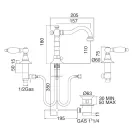 3 Hole Basin Mixer with Brass Drain Classic Handcrafted Style - Noriana Viadurini