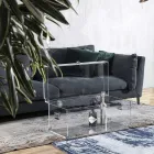 Design Trunk in Transparent Acrylic Crystal and Modern Steel - Dante Viadurini