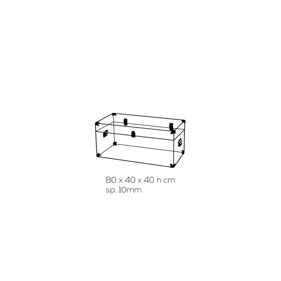 Design Trunk in Transparent Acrylic Crystal and Modern Steel - Dante Viadurini