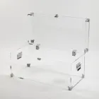 Design Trunk in Transparent Acrylic Crystal and Modern Steel - Dante Viadurini