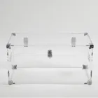 Design Trunk in Transparent Acrylic Crystal and Modern Steel - Dante Viadurini