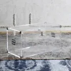 Design Trunk in Transparent Acrylic Crystal and Modern Steel - Dante Viadurini