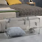 Design Trunk in Transparent Acrylic Crystal and Modern Steel - Dante Viadurini