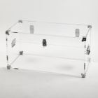 Design Trunk in Transparent Acrylic Crystal and Modern Steel - Dante Viadurini