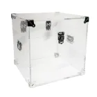 Trunk in Transparent or Smoked Acrylic Crystal and Modern Steel - Dante Viadurini