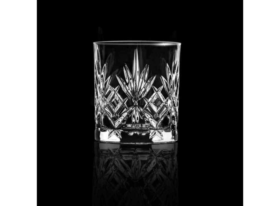 Double Old Fashioned Vintage Design Eco Crystal Glass 12 Pieces - Cantabile Viadurini