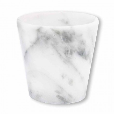 Grappa Glass in White Carrara Marble Made in Italy - Fergie Viadurini
