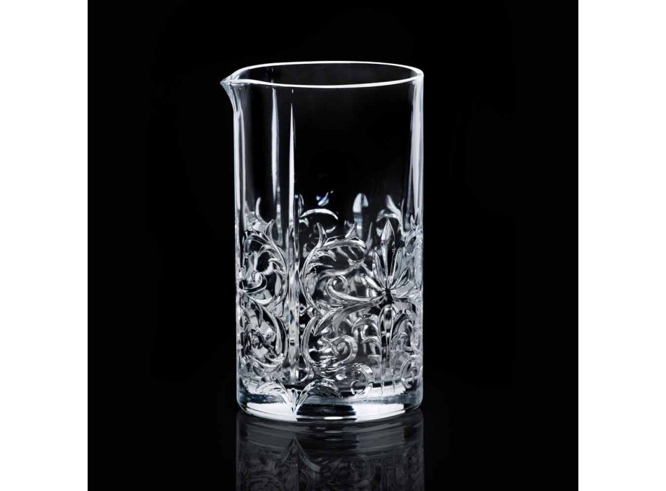 Mixing Glass with Eccentric Decoration Luxury Design 4 Pieces - Destino Viadurini