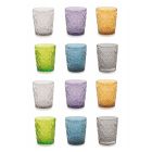 Colored Glass Water Glasses with Arabesque Decorations 12 Pieces - Morocco Viadurini
