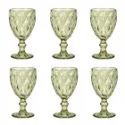 Modern Design Glass Colored Wine Glasses 6 Pieces - Timon Viadurini