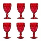 Modern Design Glass Colored Wine Glasses 6 Pieces - Timon Viadurini
