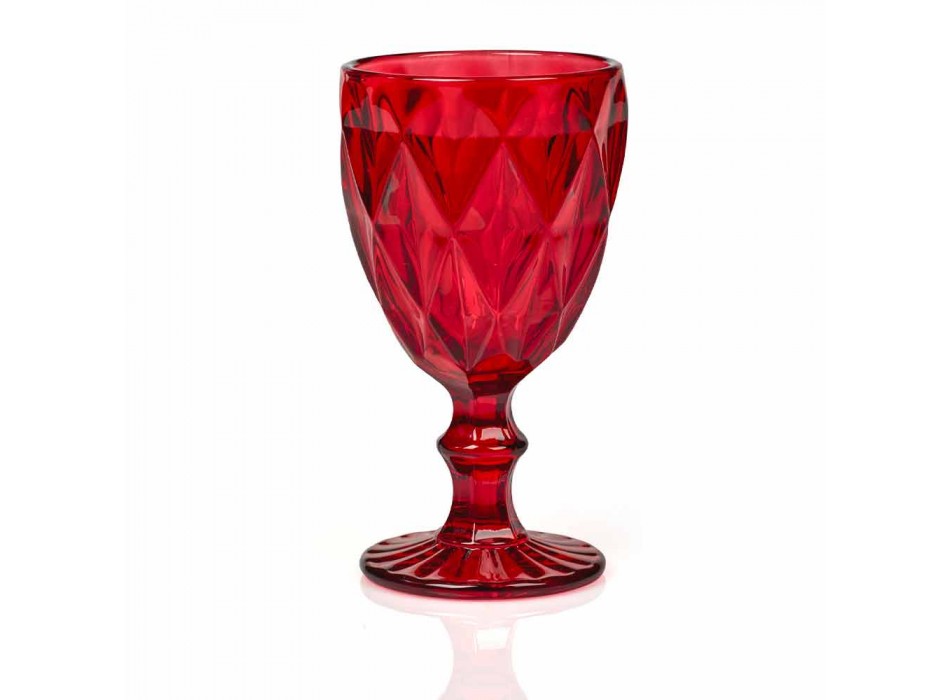 Modern Design Glass Colored Wine Glasses 6 Pieces - Timon Viadurini