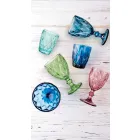 Modern Design Glass Colored Wine Glasses 6 Pieces - Timon Viadurini