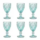 Modern Design Glass Colored Wine Glasses 6 Pieces - Timon Viadurini
