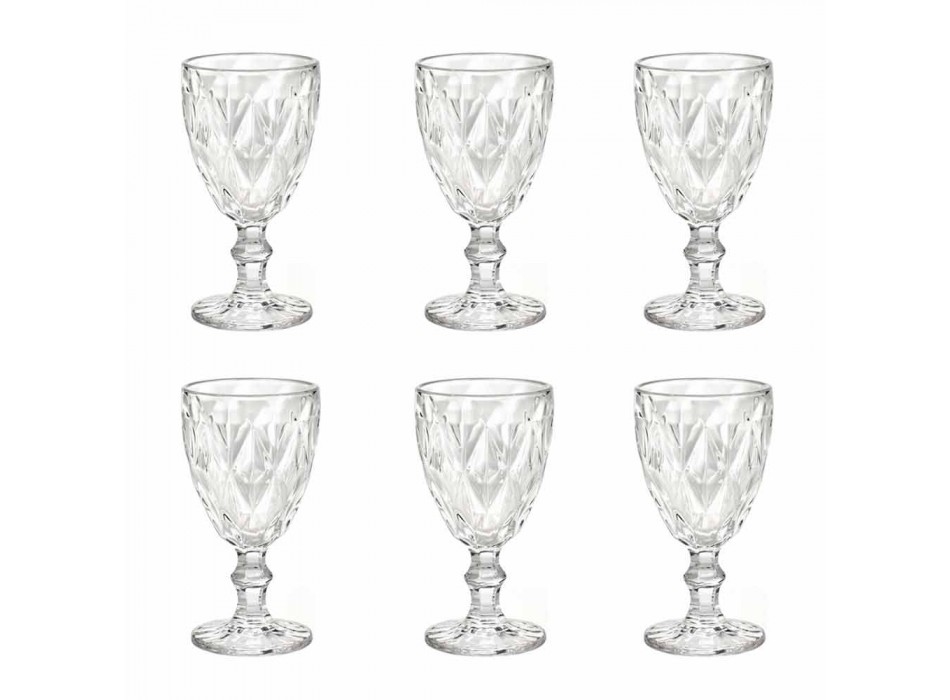 Modern Design Glass Colored Wine Glasses 6 Pieces - Timon Viadurini