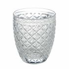 Transparent Glass Water Glasses with Carved Decorations 12 Pieces - Rocca Viadurini