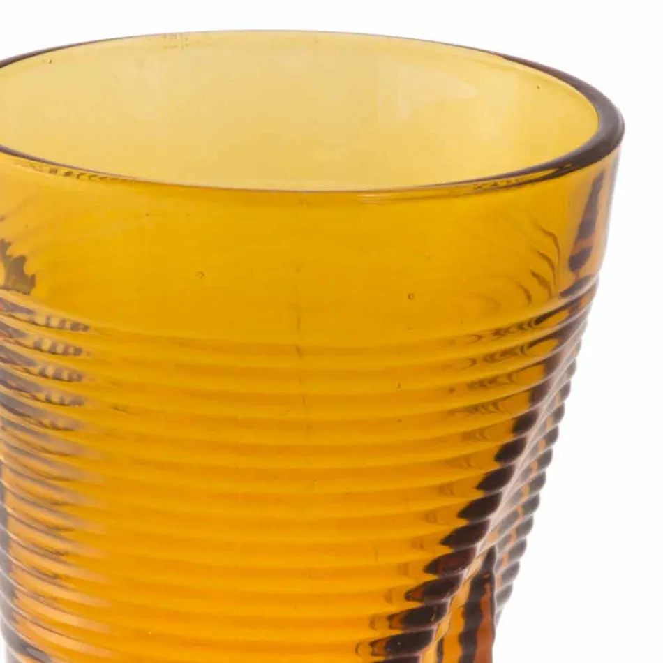 Colored Glass Cocktail Glasses 6 Pieces of Crumpled Design - Sarabi Viadurini