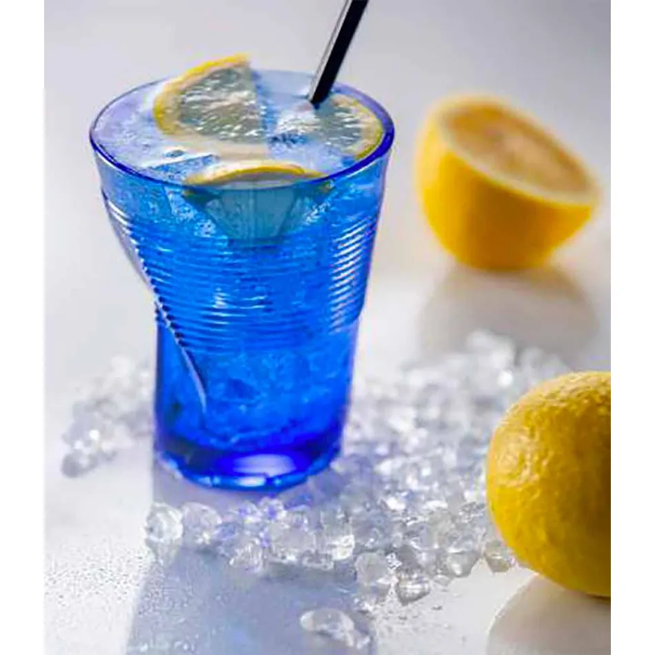 Colored Glass Cocktail Glasses 6 Pieces of Crumpled Design - Sarabi Viadurini