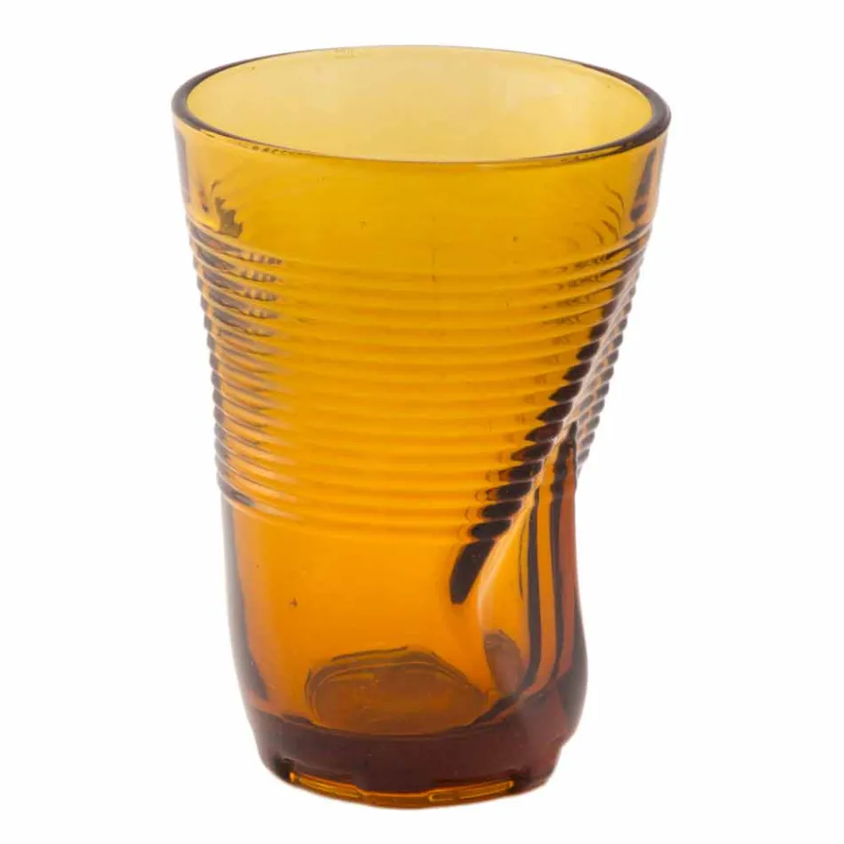 Colored Glass Cocktail Glasses 6 Pieces of Crumpled Design - Sarabi Viadurini