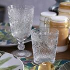 Transparent Decorated Glass Wine Glasses 12 Design Goblets - Maroccobic Viadurini