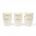 Luxury Design White Porcelain Glasses 6 Unique Pieces - Arcireale