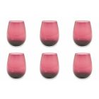 Modern and Colored Glass Water Glasses Service of 6 Pieces - Aperi Viadurini