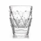 Glasses for Water in Transparent Glass and Relief Decoration 12 Pieces - Angers Viadurini