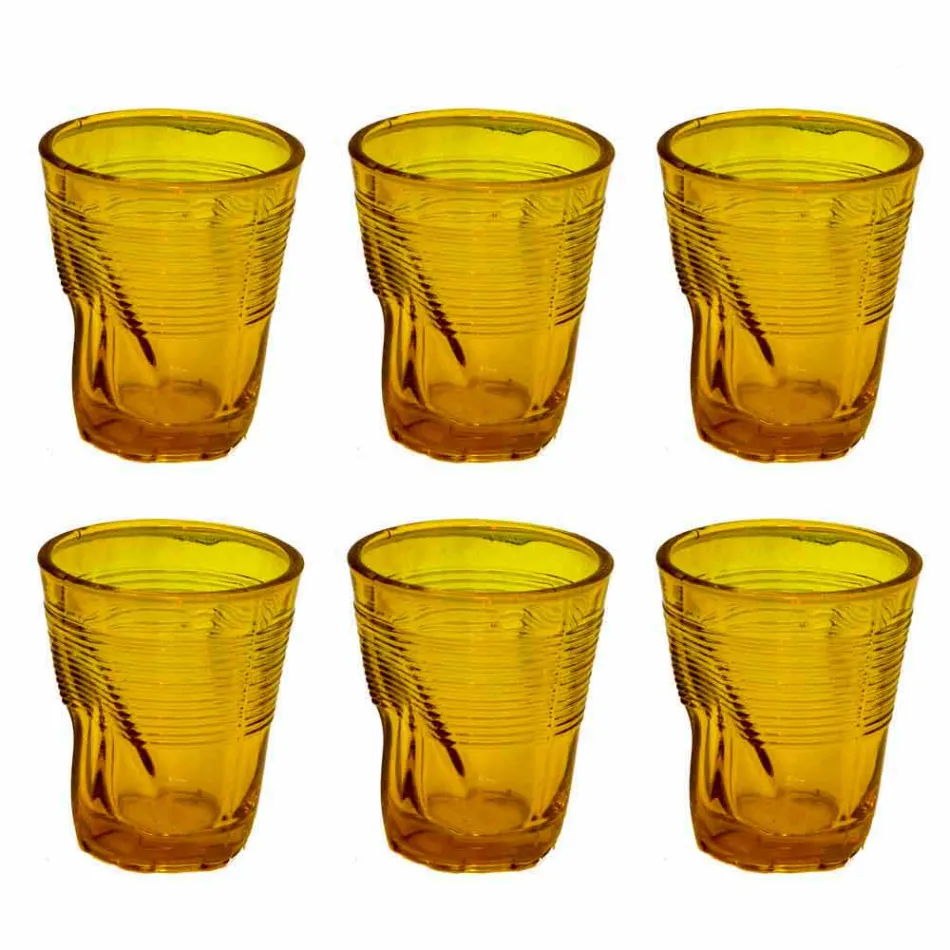 Modern Colored Glass Water Glasses 6 Pieces of Design - Sarabi Viadurini