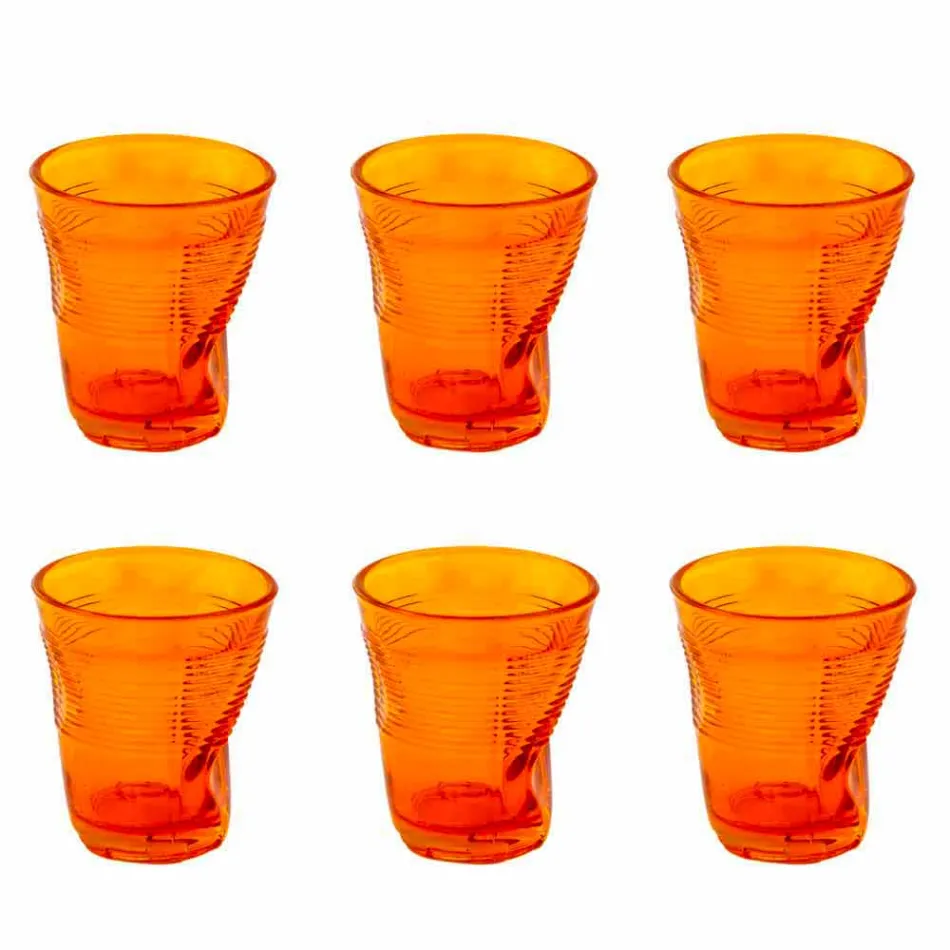 Modern Colored Glass Water Glasses 6 Pieces of Design - Sarabi Viadurini
