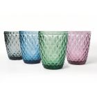 Glasses for Water Service in Decorated Colored Glass 12 Pieces - Brillo Viadurini