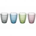 Glasses for Water Service in Decorated Colored Glass 12 Pieces - Brillo
