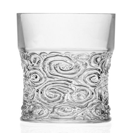 Low Tumbler Glasses in Eco Crystal Audace Decoration 12 Pieces - Ritmo Viadurini