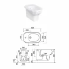 White Ceramic Classic Style Hanging Bidet, Made in Italy - Nausica Viadurini