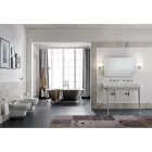 White Ceramic Classic Style Hanging Bidet, Made in Italy - Nausica Viadurini